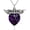 F-June, variant on Memorial Wings Necklace for Ashes with Large Heart Crystal Birthstone, Angel Wings Urn Necklaces with Heart Shaped Birthstone Keepsake Silver Cremation Jewelry