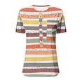 thumbnail image 4 of Mujer Verano Casual Manga Corta Camiseta Botón Cuello Redondo Jersey Blusa Tops OAVQHLG3B Store  lin121212, 4 of 4