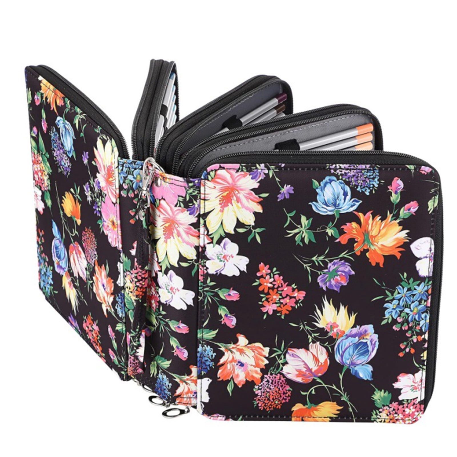 168 Slots High Capacity Pen Case Portable Multifunctional Zippered Pencil Case Colored Pencil Bag With Portable Handle