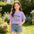 thumbnail image 3 of CYRBOKO Girls Outfit Sets, Elastic Waist Short Sleeve Cotton Summer T-shirts and Shorts Purple Size 11-12 T, 3 of 6
