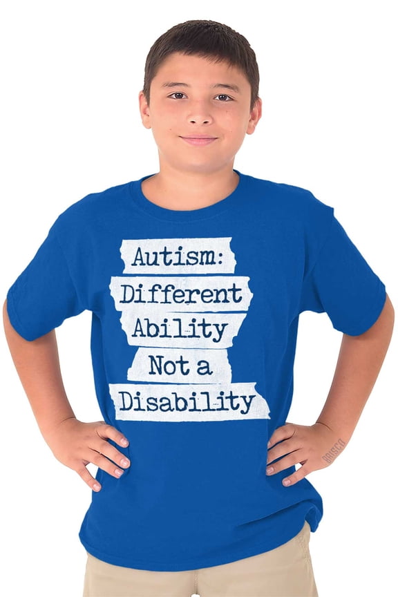 Autism Different Disability Awareness Crewneck T Shirts Boy Girl Teen Brisco Brands X