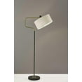 thumbnail image 2 of Black Metal Floor Lamp with Brass Adjustable Swing Arm and Drum Shade, 2 of 2