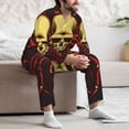 thumbnail image 7 of Fotbe Red Skull Spider Pattern Long Sleeve Pajama Set for Men,Sleepwear Set,2-piece Loungewear Set,Soft PJs Comfy Nightwear with Pockets-Large, 7 of 7