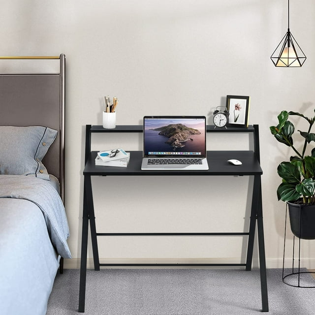 Escritorio Plegable FurnitureR MEGAN TABLE BLACK Negro