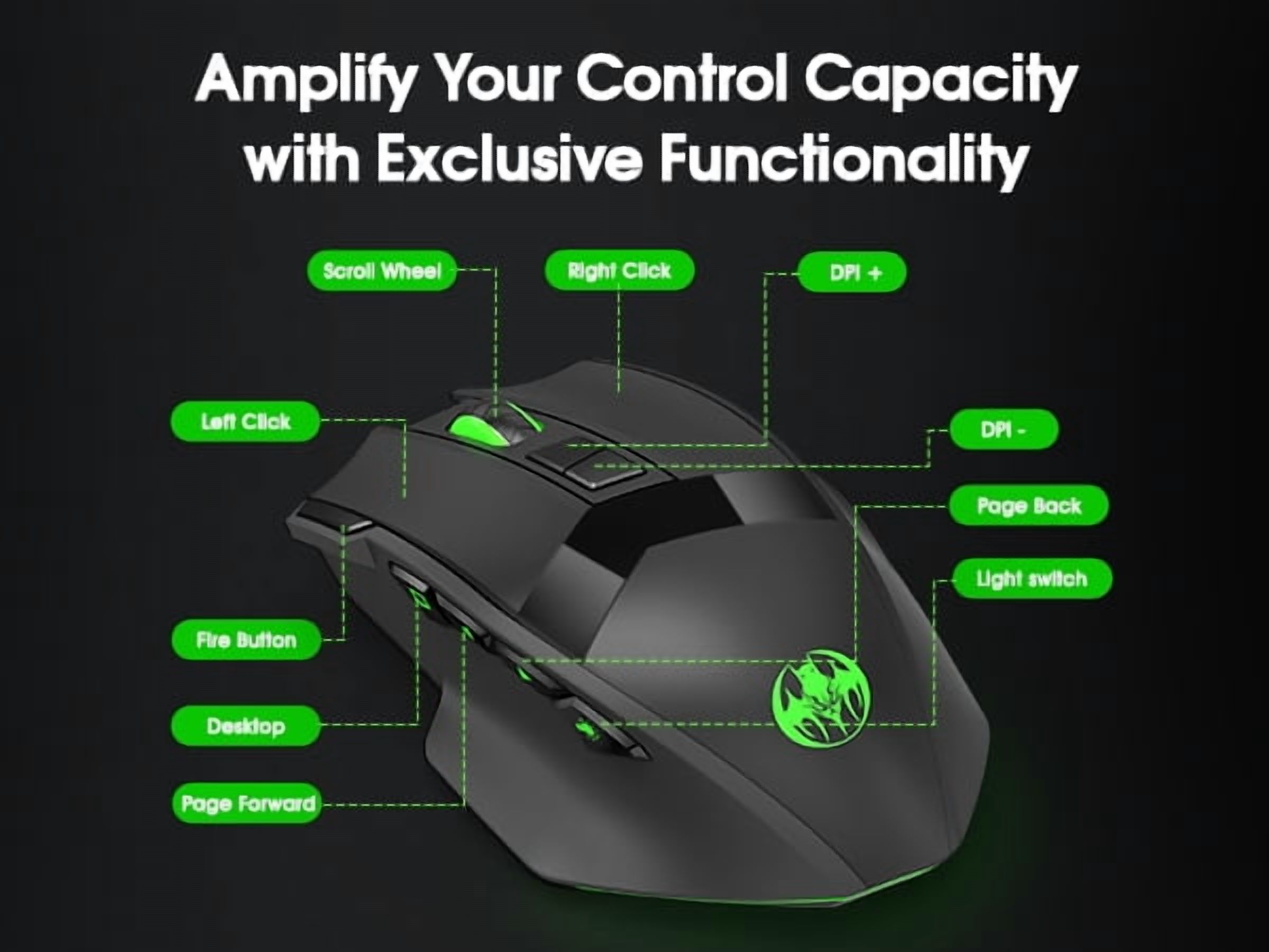Muzpu Wireless Gaming Mouse, 16000 DPI, Bluetooth & 2.4GHz, RGB photo 8