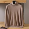 thumbnail image 2 of Autumn/Winter New Men's 100% Pure Wool Cold Resistant Clothing High Polo Collar Solid Color Pullover Fashion Sweater, 2 of 5