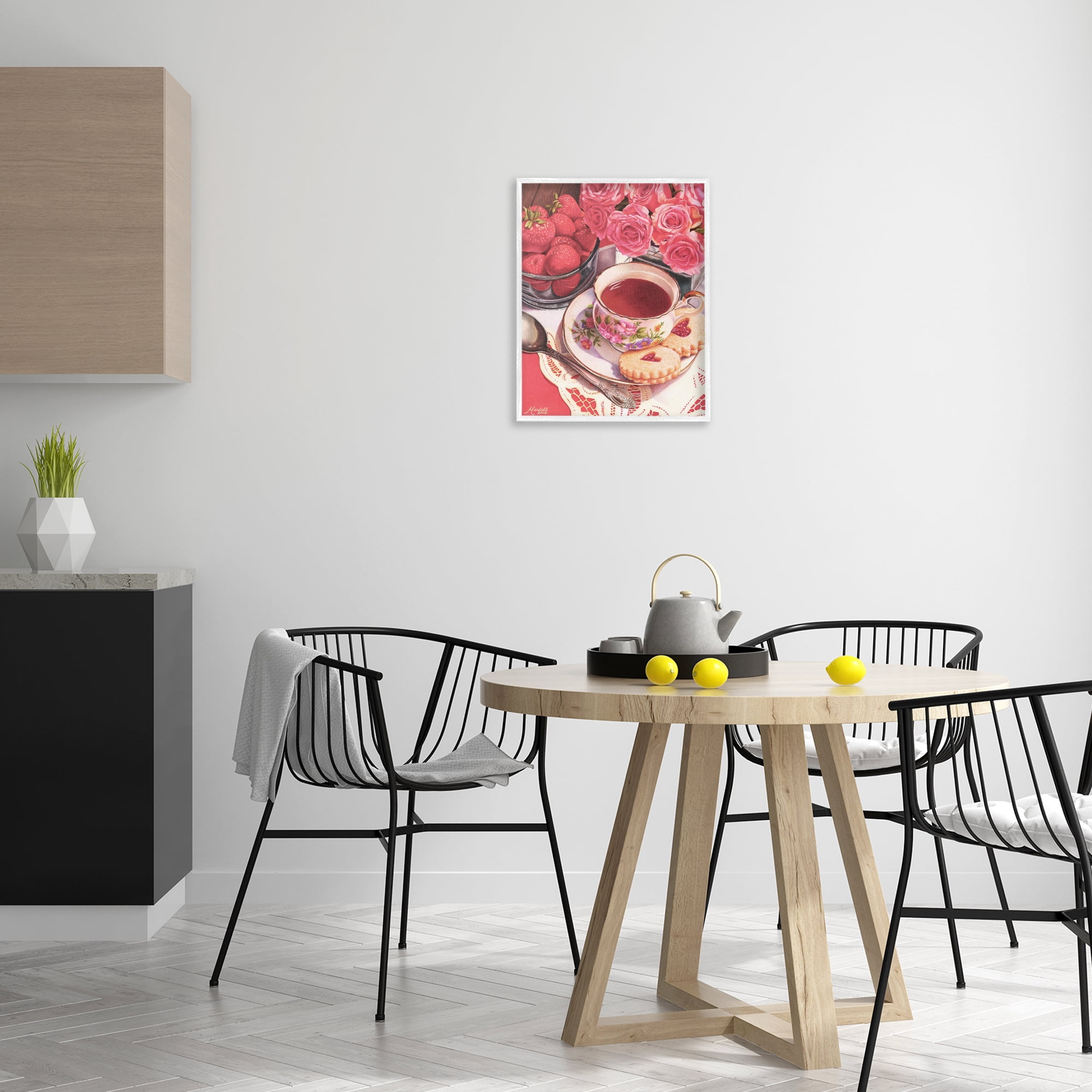 Stupell Industries Valentine's Day Tea Food & Beverage Painting White Framed Art Print Wall Art, 16 x 20