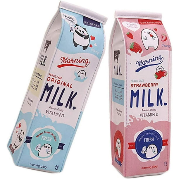 2 Pcs Funny live Creative Milk Cartons Waterproof PU Big Capacity Pencil Case PU Pencil Holder Pen Pouch Stationery Organizer for Boys and Girls, Blue and Pink 2 Pcs Funny live Creative Milk Cartons Waterproof PU Big Capacity Pencil Case PU Pencil Holder Pen Pouch Stationery Organizer for Boys and Girls, Blue and Pink