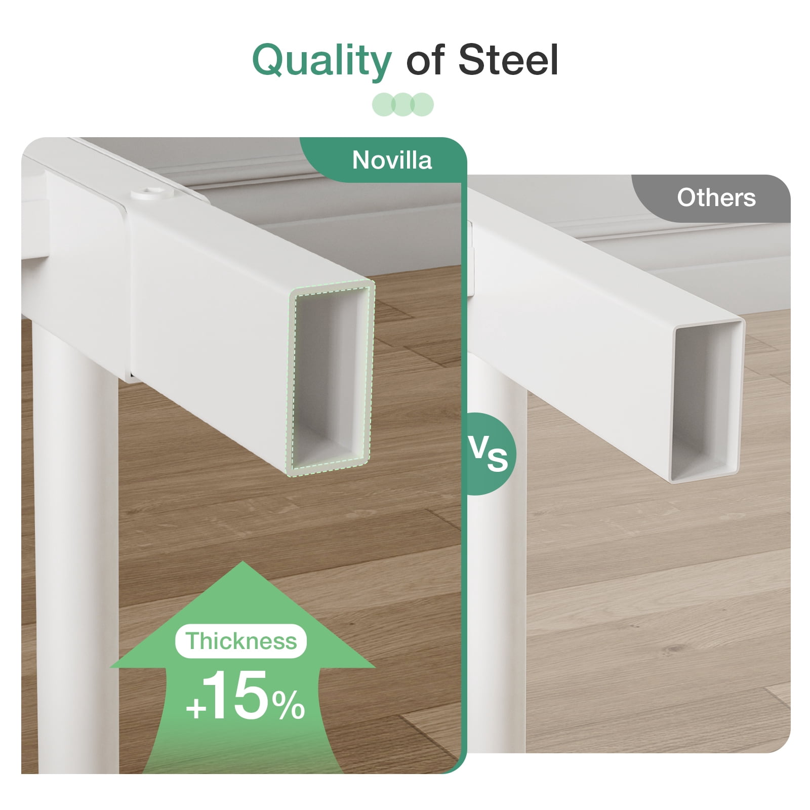 Novilla Full Size Bed Frame with Headboard and Footboard, 14 Inch Metal Platform Bed Frame with Under Bed Storage, No Box Spring Needed, Strong Metal Slats Support, White