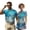 Blue Turtle, variant on Uorisanigo Hawaiian Leaf Matching Couple Summer Golf Outfits Cactus Print Men's 1/4 Zip Short Sleeve Shirt and Women's Dress with Built in Shorts Quick Dry Athletic Sport Wear