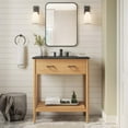 thumbnail image 2 of Sink Vanity Cabinet, Black Natural, Wood, Mid Century Hotel Bedroom Bathroom, Modern Contemporary HB36404, 2 of 10