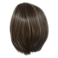 thumbnail image 2 of Perruque Synthétique Marron Courte Droite Cheveux Naturels Perruques Complètes pour Femmes, Marron Pull Toupie, 2 of 9