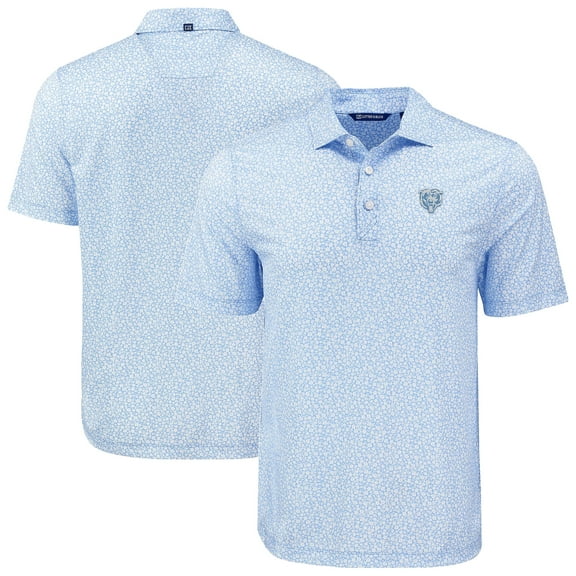 Men's Cutter & Buck  Powder Blue Chicago Bears Pike Eco Flora Print Recycled Polo