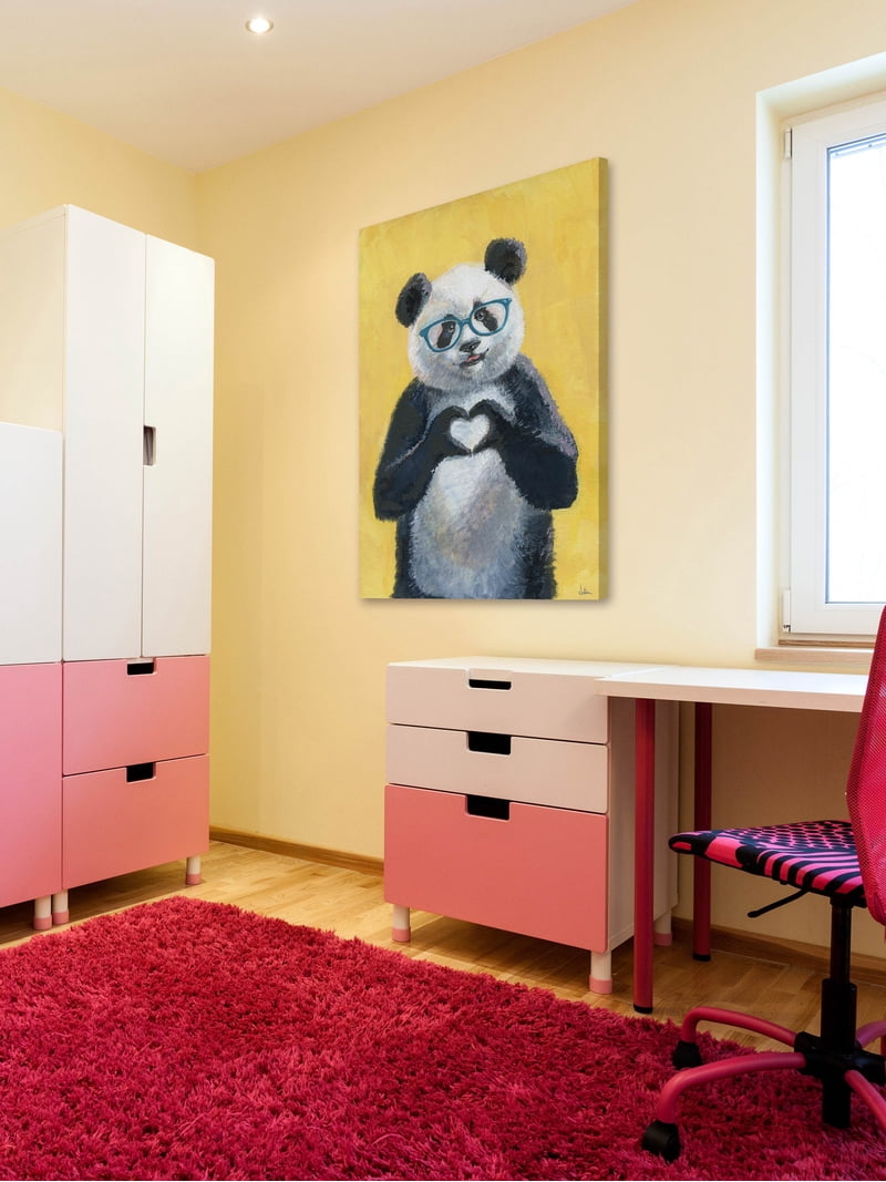 Free Shipping! Marmont Hill I Heart Panda Animal Wall Art on