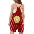 thumbnail image 5 of Odeerbi 5-13 Years Kids Girls Summer Jumpsuit Dots Flower Print Camisole Romper Casual Breathable Comfortable Suspender Overalls Bib Overall Shorts with Pockets, 5 of 5
