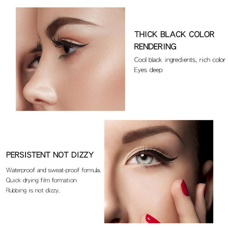 Silicon Skabelse brugt Sardfxul Waterproof Liquid Eyeliner Smooth Natural No Blooming Black Brush  Tip Black Eye Liners For Women Long Lasting - Walmart.com