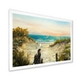 thumbnail image 2 of Ocean Dunes During Pink Sunset on Beach 40 in x 30 in Framed Painting Canvas Art Print, by Designart, 2 of 4