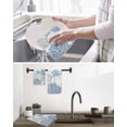 thumbnail image 5 of Blue Grey Coastal Kitchen Dish Towels for Drying Dishes Set of 3, Summer Beach Coral Shell Starfish Waffle Weave Microfiber Hand Tea Bathroom Towels Quick Dry & Absorbent Towel 12x12, 5 of 7