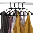 thumbnail image 2 of Royale Linens 20 Pack Black Plastic Hangers for Clothes - Heavy Duty Clothes Hanger for Everyday Use - Lightweight & Space Saving Notched Plastic Hangers, 2 of 9