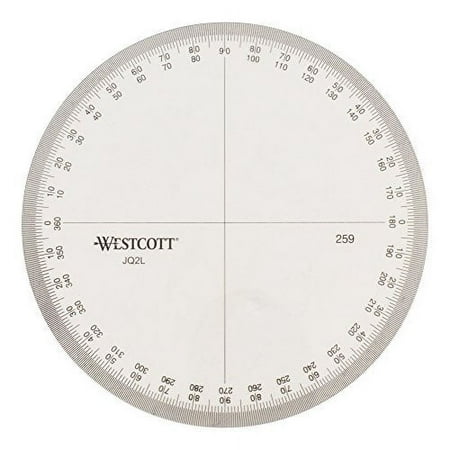 Westcott 4-Inch Circular Protractor Measuring Tool (259)