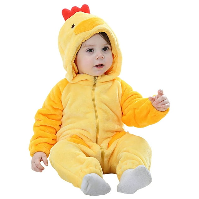 Pijama de franela con forma de pollo para bebés de 30 a 36 meses de Costume MerryJuly
