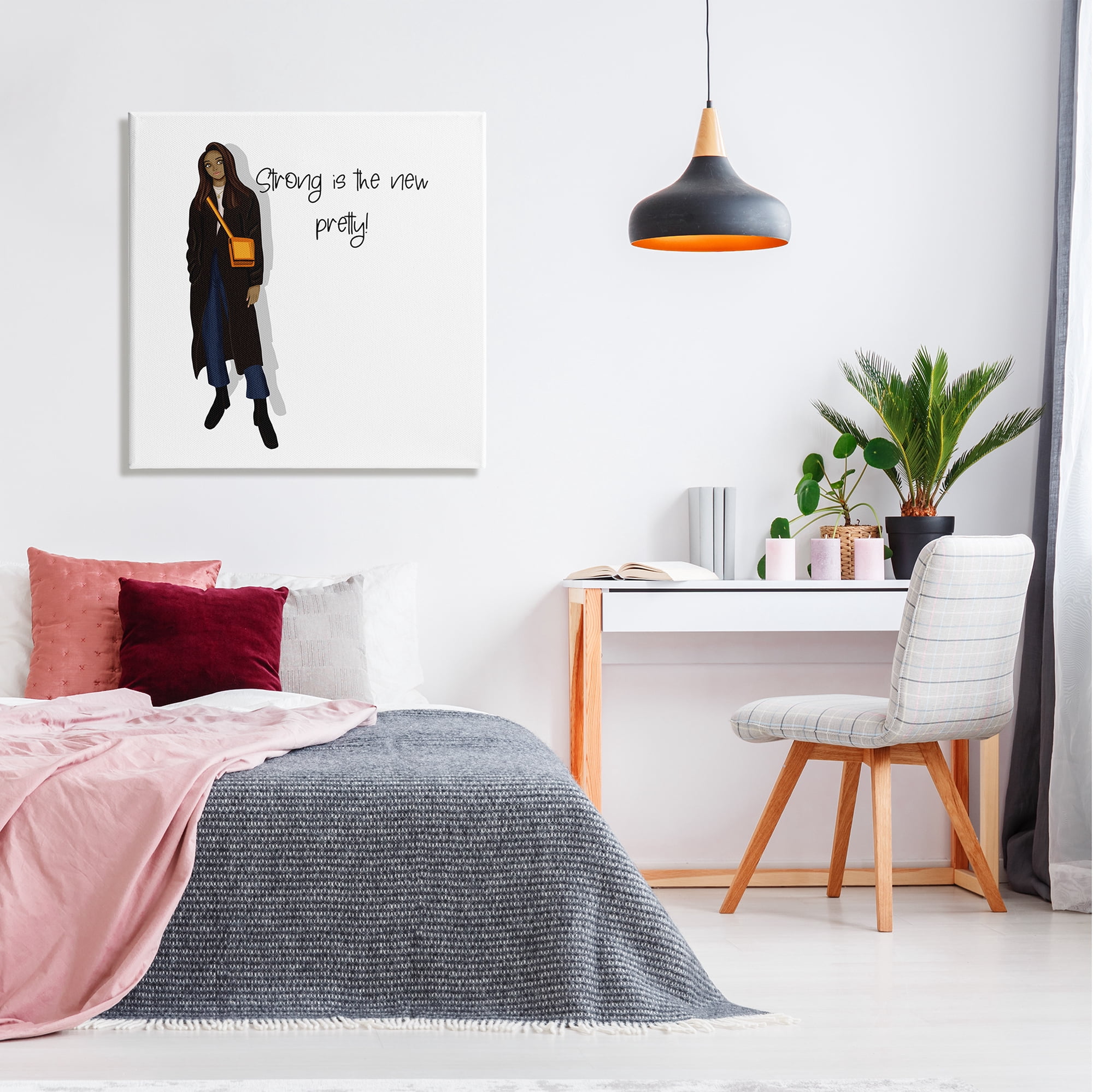 Stupell Industries Strong The New Pretty Phrase Inspirational Painting Gallery Wrapped Canvas Art Print Wall Art, 30 x 30