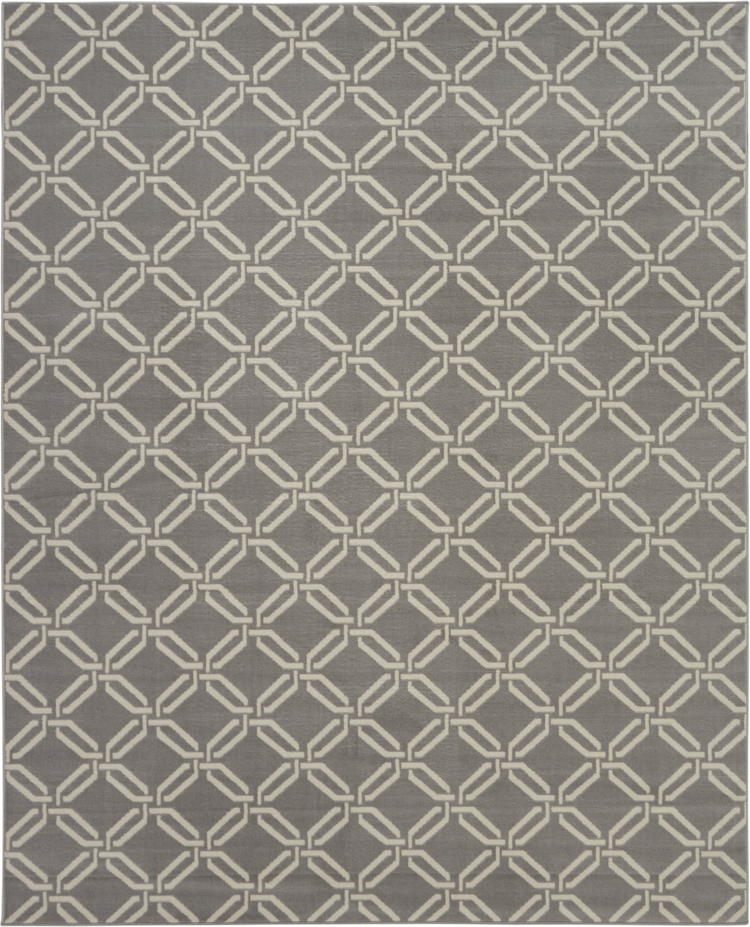 Nourison Bliss Transitional Trellis Grey 7'10" x 9'10" Area Rug, (8' x 10')