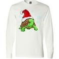 thumbnail image 3 of Inktastic Christmas Turtle in with Santa Hat and Snowflakes Long Sleeve T-Shirt, 3 of 5