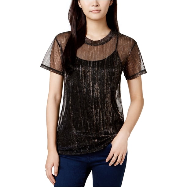 Blusa de Punto Transparente bar III para Mujer Negro XXL