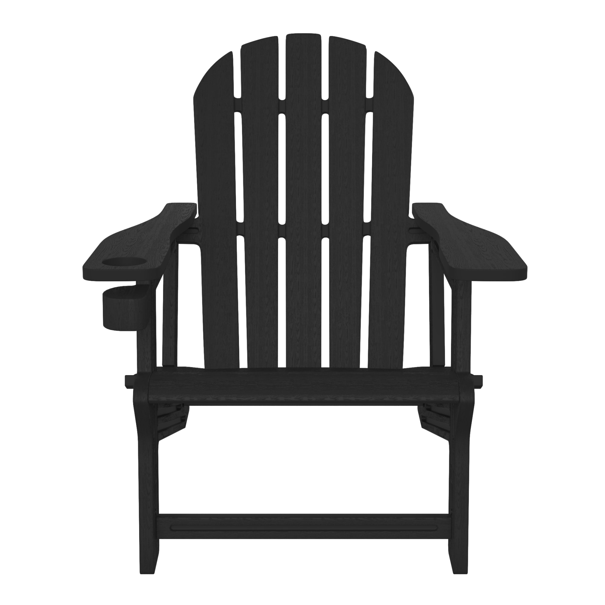 WestinTrends Tool-Free Assembly Outdoor Patio HDPE Plastic Adirondack Chair with Cup Holder, Black