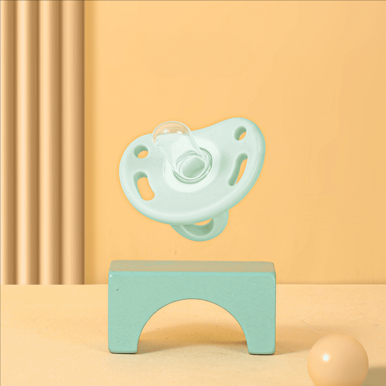 Baby Pacifiers 3-6 Month - Orthodontic, Curves Comfortably with Face Contour, Award Winning for Breastfeeding Babies, 100% Silicone - BPA Free. Baby Registry Gift 5pk, Green (M)