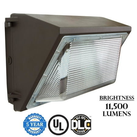 - J&H LED 100-Watt Integrated LED Bronze Outdoor Industrial-Grade Wall Pack Light