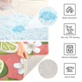 thumbnail image 4 of Toilet Rug U-Shaped Bathroom Rugs Non-Slip Soft Plush Machine Washable Contour Bath Mat Limes and White Flowers 24x20, 4 of 9