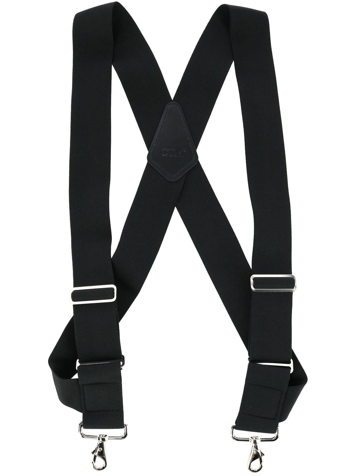 1.4 inch Wide Trucker Style Adjustable Elastic Straps Side Clip Suspenders for Men