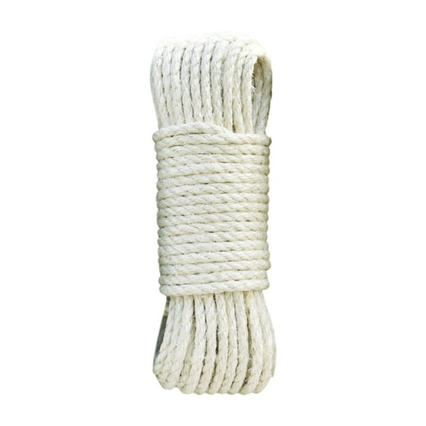 Rascador para gatos con cuerda de sisal trenzada, hecho a mano, juguete para controlar las garras. blanco