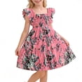 thumbnail image 4 of Vestido de Manga Corta con Bolsillos sin Mangas Cuello Redondo Cargo-Estilo Bolsillos de Pecho Tejido Y Falda Fluida para Niños Y Niñas, 4 of 7