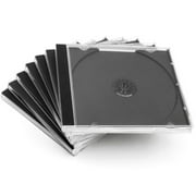 50 Pack Smartbuy Standard 10.4 mm Clear Jewel Case Single CD DVD Disc Storage with Assembled Black Removable Tray