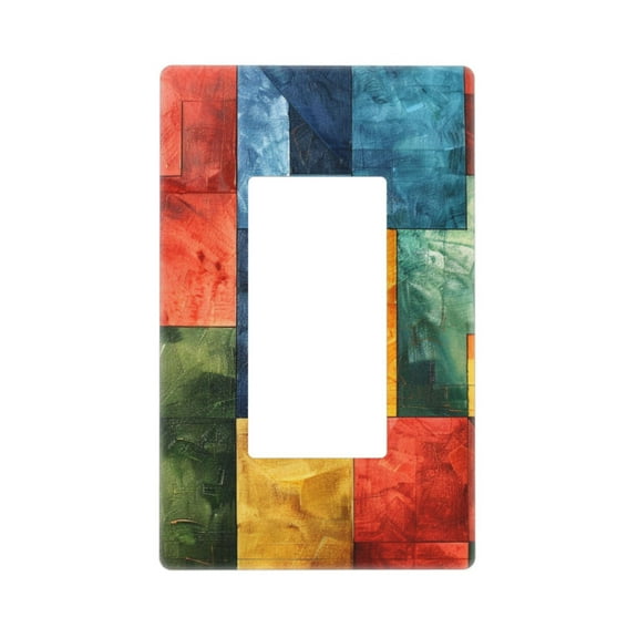 Colorful Plate Square Light Switch Cover Decorative Switch Plates and Outlet Covers Wall Plates for Electrical Kitchen Home Office Art Decor