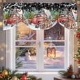 thumbnail image 6 of Christmas Dog Tie Up Valances Curtain, Winter Truck Pine Tree Berry Snowing Black Adjustable Rod Pocket Short Window Treatment Tie Up Curtains Valances for Kitchen Living Room Bathroom 60x18 Inches, 6 of 9