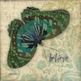 thumbnail image 3 of Stimson, Diane 15x15 Black Modern Framed Museum Art Print Titled - Peacock Bfly 2, 3 of 5