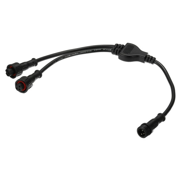 Uxcell 3-Core 3 Pin Y Splitter Connector 30cm 22AWG IP65 Y Shape 1 Male to 2 Female Extension Cable for LED Lighting