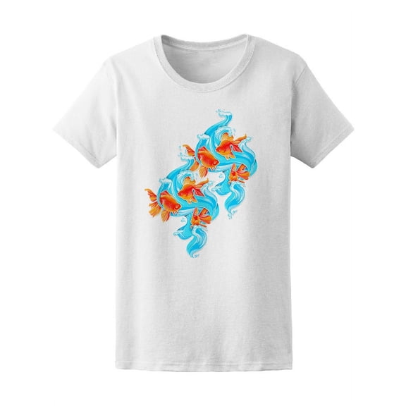 Set Of Goldfish In Water T-Shirt Women -Image by Shutterstock, Female Small