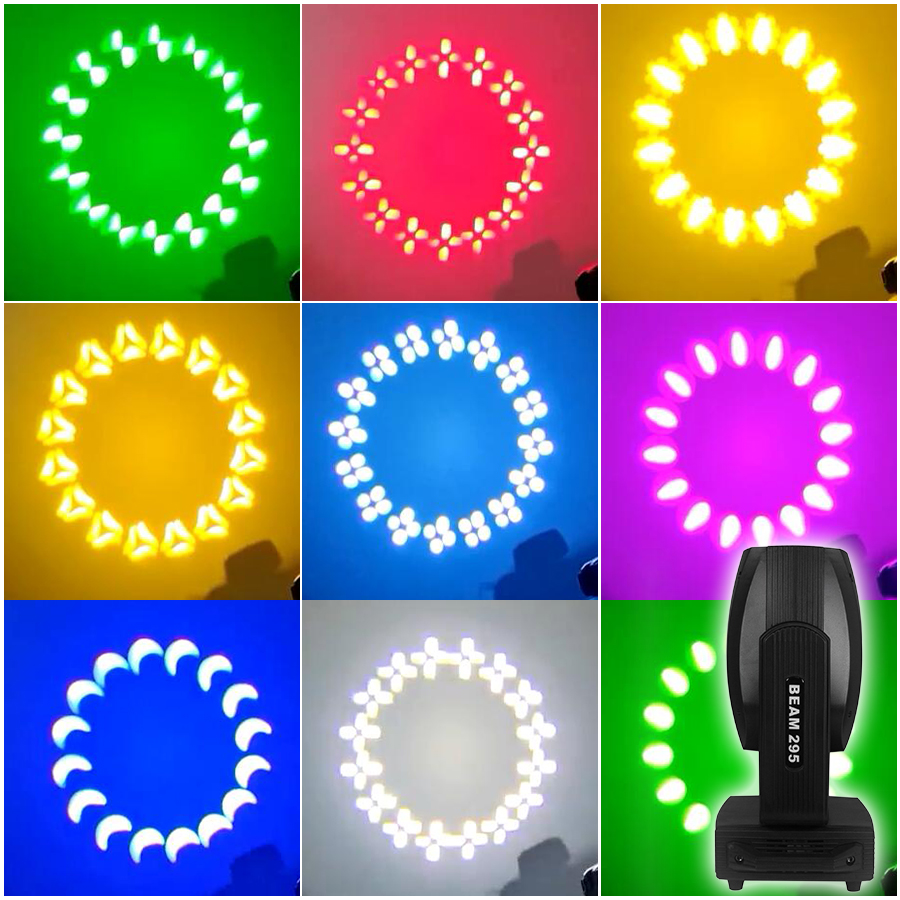2Packs 295W Beam Moving Head Light, DMX Stage Lighting For DJ Disco Party Wedding, Black