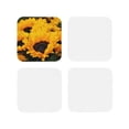 thumbnail image 2 of Kll Square Drink Coasters Set Of 4,Pu Leather Absorbent Coasters Set Decorative Coffee Cup Coasters Housewarming Gift For Home Decor-Flower Bush Sunflower, 2 of 9