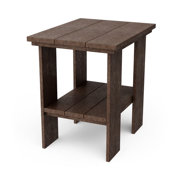 Wildridge Contemporary Side Table, Tudor Brown - Outdoor Weather Resistant Recycled Plastic Furniture for Patio