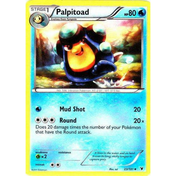 Pokemon Noble Victories Uncommon Palpitoad #23