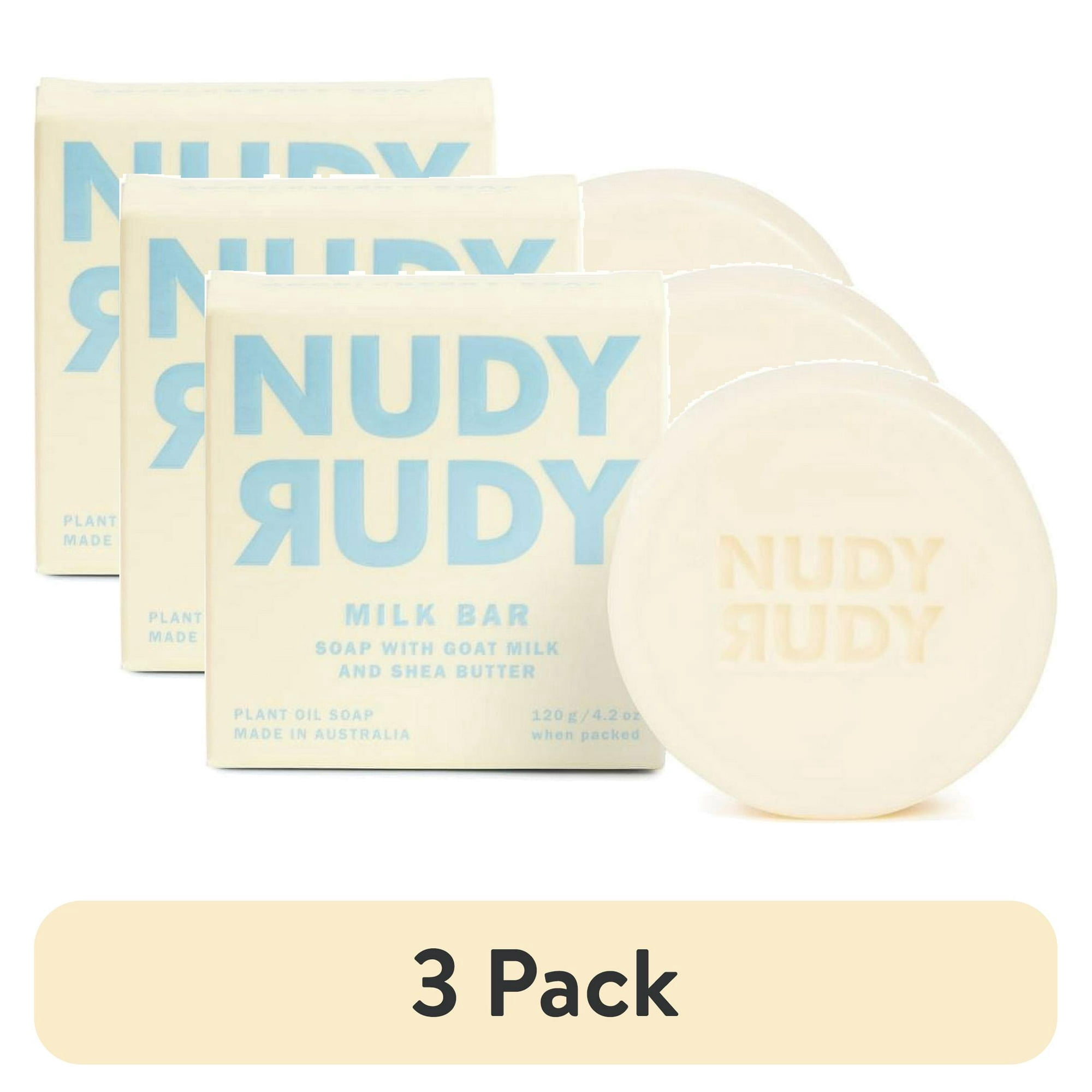 (3 pack) Nudy Rudy Milk Bar – Soap with Goat Milk and Shea Butter – 4.2oz