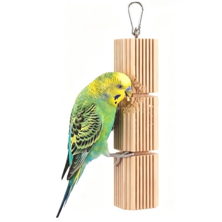 Wooden Parrot Chew Toys Bird Foraging Accessories for Conure, Macaws(9.05×1.96×1.96in)