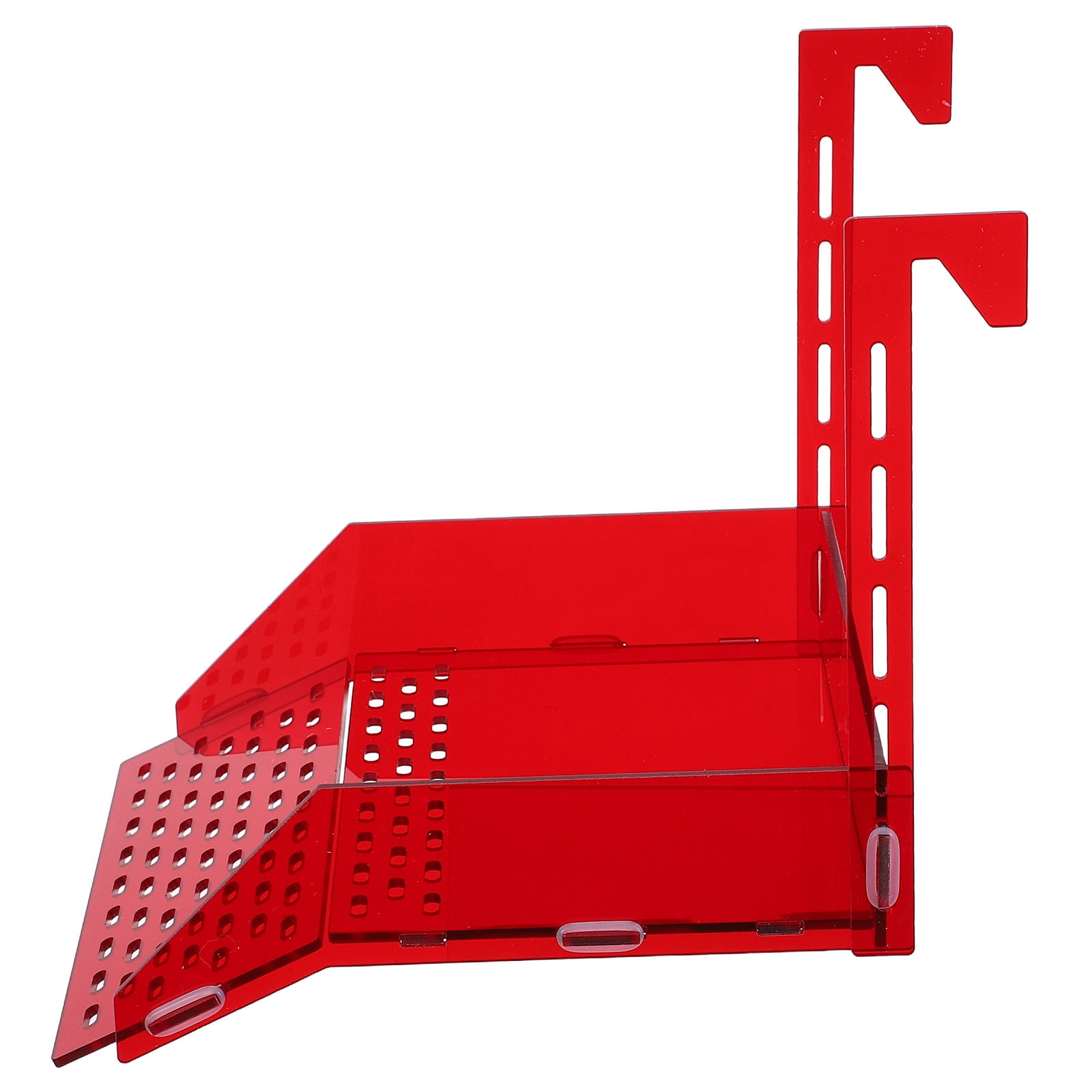 LITINKIMI Hanging Turtle Basking Platform Red Acrylic with Ramp for Water and Semi Aquatic Tanks