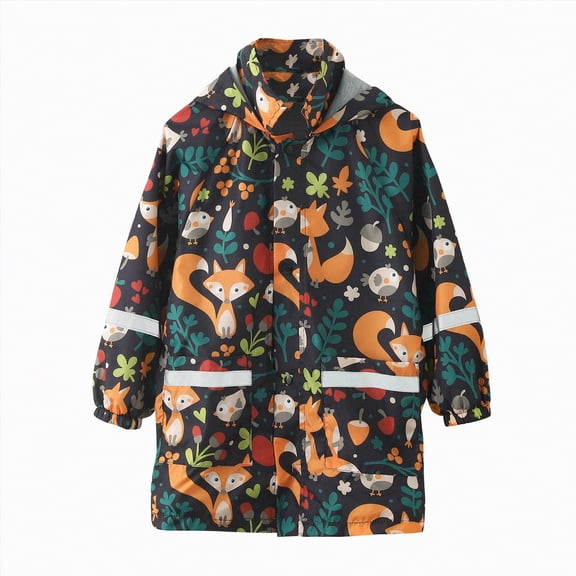 kpoplk Kids Raincoats For Girls Boys Toddler Rain Wear Children Waterproof Raincoat Jacket Poncho 1-7 Years(Orange,2-3 Years)